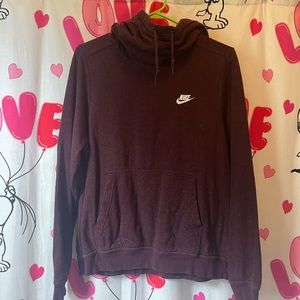 NIKE MAROON HOODED SWEATSHIRT